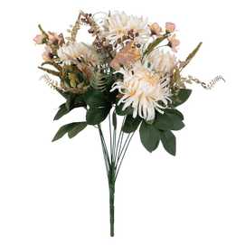 BOUQUET CRISANTEMO BLANCO PVC-TEJIDO 52 CM