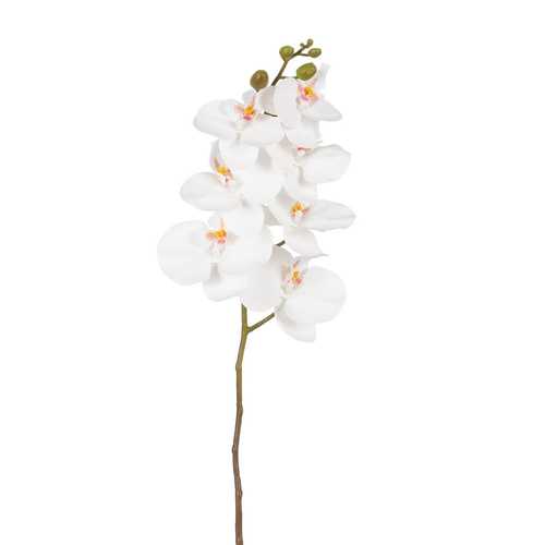 FLOR ORQUÍDEA BLANCO GOMA DECORACIÓN 95 CM