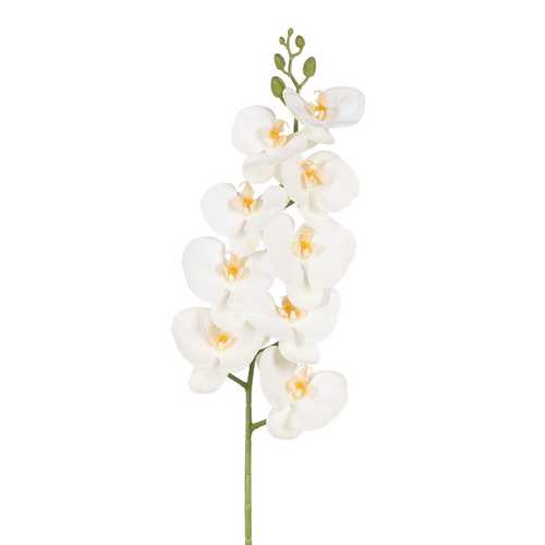 FLOR ORQUÍDEA BLANCO GOMA DECORACIÓN 96 CM