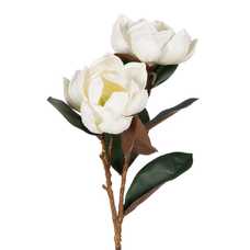 FLOR MAGNOLIA BLANCO GOMA DECORACIÓN 73 CM