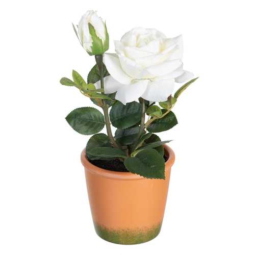 PLANTA ROSAS 3/M BLANCO-ROSA ARTIFICIAL 13 X 13 X 28 CM