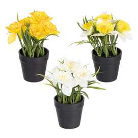 PLANTA 3/M BLANCO-AMARILLO ARTIFICIAL 19 X 16 X 21 CM