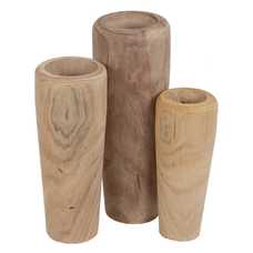 JARRÓN NATURAL MADERA PAULONIA 26 X 26 X 68 CM JARRÓN NATURAL MADERA PAULONIA 26 X 26 X 68 CM