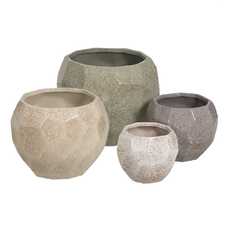 MACETERO BLANCO ENVEJECIDO CERÁMICA 20 X 20 X 16 CM MACETERO BLANCO ENVEJECIDO CERÁMICA 20 X 20 X 16 CM