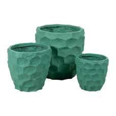 MACETERO TURQUESA RESINA DECORACIÓN 49 X 49 X 49 CM