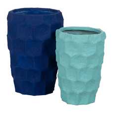 MACETERO AZUL CEMENTO DECORACIÓN 42,70 X 42,50 X 62 CM MACETERO AZUL CEMENTO DECORACIÓN 42,70 X 42,50 X 62 CM