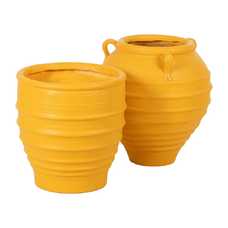 MACETERO AMARILLO RESINA DECORACIÓN 49,30 X 49,30 X 51 CM MACETERO AMARILLO RESINA DECORACIÓN 49,30 X 49,30 X 51 CM