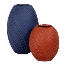 JARRÓN AZUL OSCURO RESINA DECORACIÓN 51,50 X 51,50 X 76,60 C