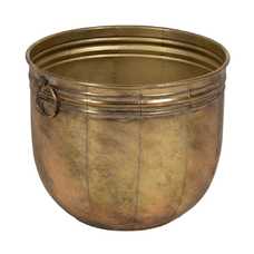 S/3 MACETEROS ORO METAL DECORACIÓN 38 X 38 X 40,50 CM