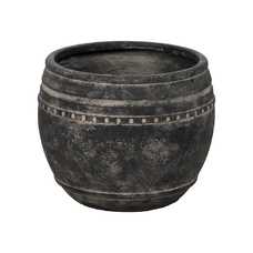 S/3 MACETERO NEGRO MAGNESIO DECORACIÓN 47 X 47 X 38,50 CM