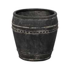 S/3 MACETERO NEGRO MAGNESIO DECORACIÓN 47 X 47 X 47 CM