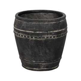 S/3 MACETERO NEGRO MAGNESIO DECORACIÓN 47 X 47 X 47 CM