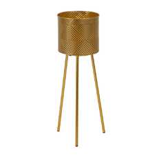 S/2 MACETEROS DORADO METAL DECORACIÓN 28 X 24 X 71,50 CM