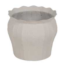 S/3 MACETEROS BLANCO METAL DECORACIÓN 25 X 25 X 28 CM