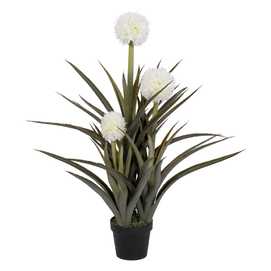 PLANTA PIÑA VERDE-BLANCO POLIETILENO 100 CM