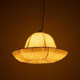 LÁMPARA TECHO BEIGE PAPEL-METAL 55,50 X 55,50 X 30 CM