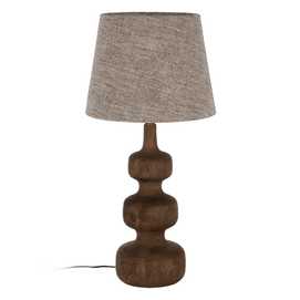 BASE LÁMPARA MESA MARRÓN MADERA DE MANGO 22 X 22 X 50 CM