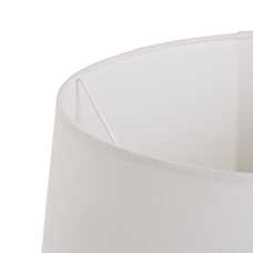 LÁMPARA MESA BLANCO-MARRÓN PORCELANA 24 X 24 X 50 CM LÁMPARA MESA BLANCO-MARRÓN PORCELANA 24 X 24 X 50 CM