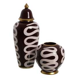 TIBOR BLANCO-MARRÓN PORCELANA DECORACIÓN 19 X 19 X 48 CM