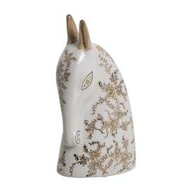 FIGURA CABALLO 2/M BLANCO-MARRÓN 14 X 8 X 26 CM