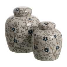 TIBOR BLANCO-GRIS PORCELANA DECORACIÓN 17 X 17 X 19 CM