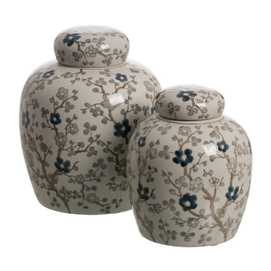 TIBOR BLANCO-GRIS PORCELANA DECORACIÓN 21 X 21 X 24 CM