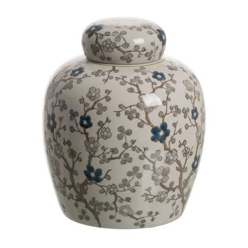 TIBOR BLANCO-GRIS PORCELANA DECORACIÓN 21 X 21 X 24 CM