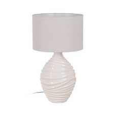 LÁMPARA MESA BLANCO CERÁMICA ILUMINACIÓN 38 X 38 X 67 CM