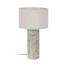 LÁMPARA MESA BLANCO-GRIS CERÁMICA 42 X 42 X 73 CM LÁMPARA MESA BLANCO-GRIS CERÁMICA 42 X 42 X 73 CM