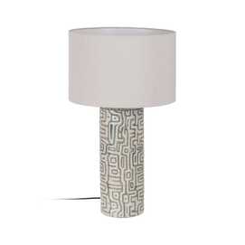 LÁMPARA MESA BLANCO-GRIS CERÁMICA 42 X 42 X 73 CM