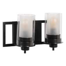 APLIQUE PARED NEGRO METAL / CRISTAL 36 X 17 X 21 CM