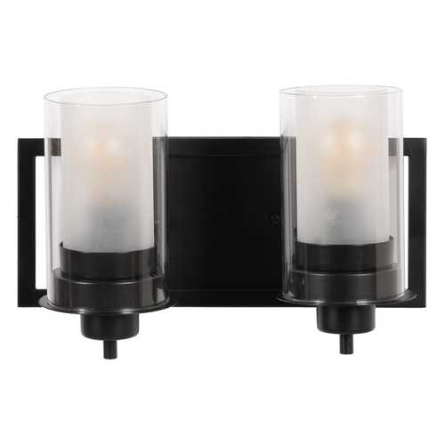 APLIQUE PARED NEGRO METAL / CRISTAL 36 X 17 X 21 CM