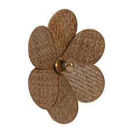 APLIQUE PARED FIBRA NATURAL ILUMINACIÓN 43 X 15 X 43 CM