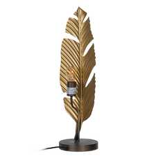 LÁMPARA MESA HOJA ORO-NEGRO METAL 24 X 24 X 65 CM
