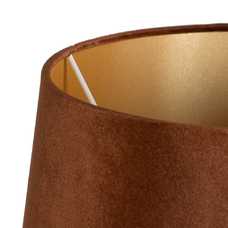 LÁMPARA MESA MARRÓN-ORO METAL-CRISTAL 28 X 28 X 62 CM