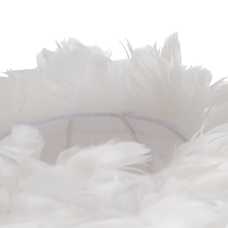 LÁMPARA SUELO BLANCO-ORO PLUMAS 50 X 50 X 154 CM LÁMPARA SUELO BLANCO-ORO PLUMAS 50 X 50 X 154 CM