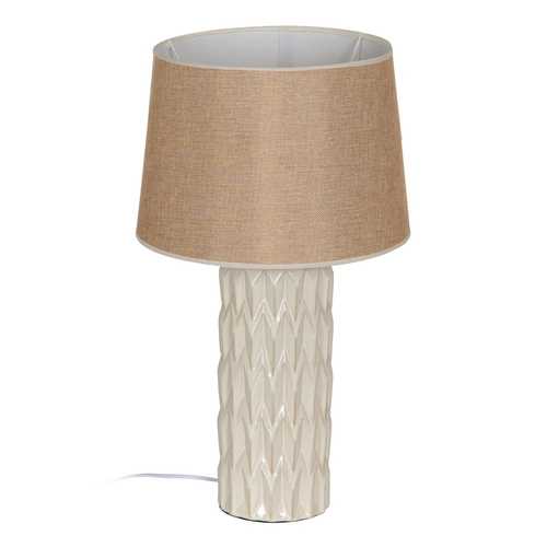 LÁMPARA MESA BLANCO-BEIGE CERÁMICA 35 X 35 X 60 CM