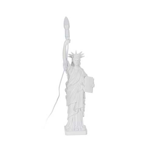 LÁMPARA MESA ESTATUA BLANCO RESINA 18,50 X 17 X 57 CM