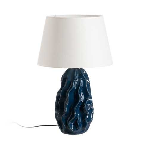 LÁMPARA MESA AZUL CERÁMICA ILUMINACIÓN 40 X 40 X 62 CM