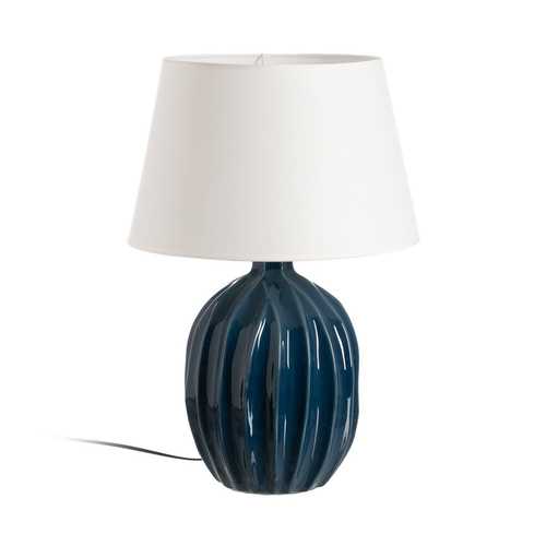 LÁMPARA MESA AZUL CERÁMICA ILUMINACIÓN 40 X 40 X 60 CM