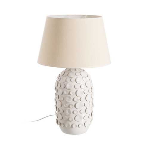 LÁMPARA MESA BLANCO CERÁMICA ILUMINACIÓN 40 X 40 X 64 CM