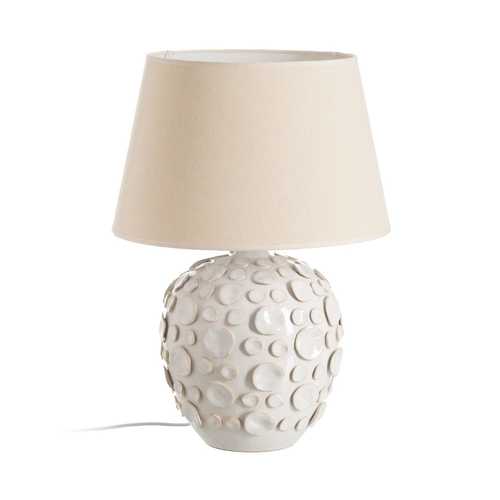 LÁMPARA MESA BLANCO CERÁMICA ILUMINACIÓN 40 X 40 X 58 CM