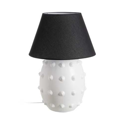 LÁMPARA MESA BLANCO-NEGRO CERÁMICA 50 X 50 X 73 CM