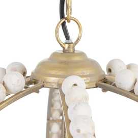 LÁMPARA TECHO CUENTAS BLANCO ROZADO 54 X 54 X 54 CM