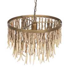 LÁMPARA TECHO CUENTAS NATURAL 40 X 40 X 29 CM LÁMPARA TECHO CUENTAS NATURAL 40 X 40 X 29 CM