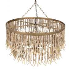 LÁMPARA TECHO CUENTAS NATURAL 80 X 80 X 46 CM LÁMPARA TECHO CUENTAS NATURAL 80 X 80 X 46 CM