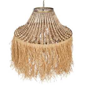 LÁMPARA TECHO FIBRA NATURAL NATURAL 80 X 80 X 90 CM