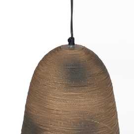 LÁMPARA TECHO METAL-FIBRA NATURAL 23 X 23 X 35 CM