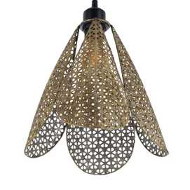 LÁMPARA TECHO ORO-PLATA METAL 24 X 24 X 31,50 CM