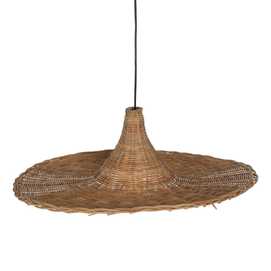 LÁMPARA TECHO FIBRA NATURAL ILUMINACIÓN 70 X 70 X 22 CM